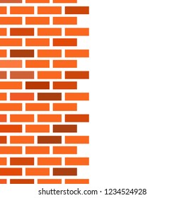 Wall with red brickwork. Free space for text