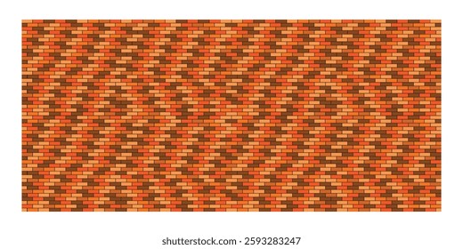 Wall of red and brown bricks with black seam. Vector background of brick wall. Banner brick wall. Used for designing websites, publications, banners, posters and brochures. EPS10 Vector illustrations