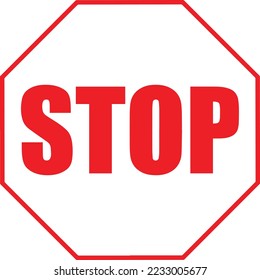 Wall Red Stop Sign Vector illustration EPS10