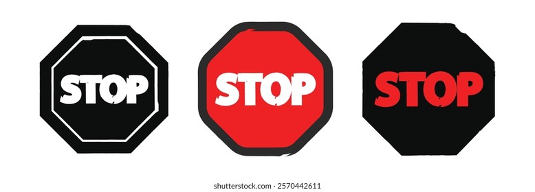 Wall Red Stop Sign Vector illustration. stop sign. Stop symbol.