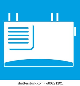 Wall router icon white isolated on blue background vector illustration