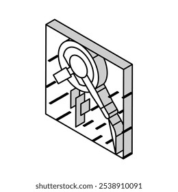 vetor de ícone isométrico de lixamento de parede. sinal de lixamento de parede. ilustração de símbolo isolado