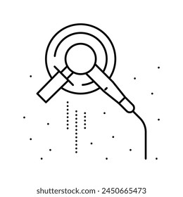 wall sanding line icon vector. wall sanding sign. isolated contour symbol black illustration
