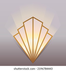 Wall sconce for bedroom in Art Deco style. Vector color illustration.