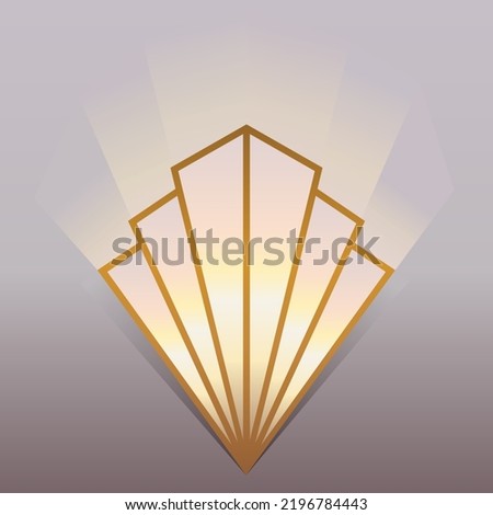 Wall sconce for bedroom in Art Deco style. Vector color illustration.