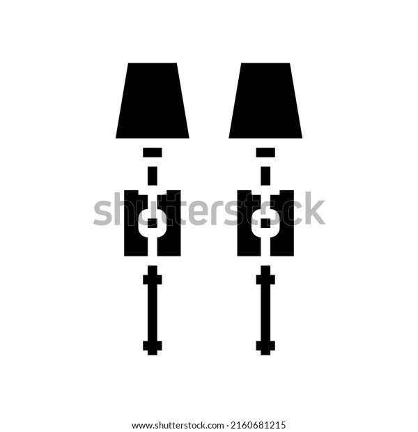 wall sconce set glyph\
icon vector. wall sconce set sign. isolated contour symbol black\
illustration