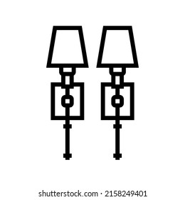 Wall Sconce Set Line Icon Vector. Wall Sconce Set Sign. Isolated Contour Symbol Black Illustration