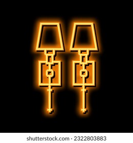 pantalla de señal de luz neón de la pared. ilustración de conjunto de paneles de pared