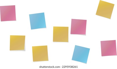 Wall of Shaded Sticky Notes Mess Transparent Set