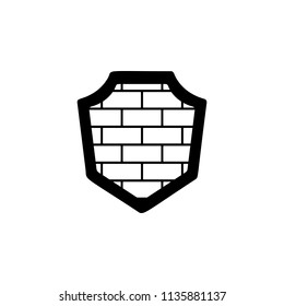 wall shield icon. Element of cybersecurity icon for mobile concept and web apps. Glyph style wall shield icon can be used for web and mobile on white background