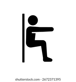 Icono del ejercicio del sitio de la pared aislado en el fondo blanco