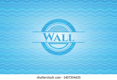 Wall sky blue water wave emblem background. Vector Illustration. Detailed.