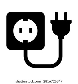 Wall socket with electric plug icon electrical outlet vector home power connector symbol electricity supply socket Enagry and Power icon