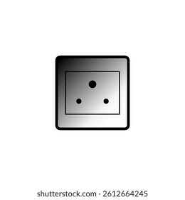 Wall socket icon. Electric plug shape. Power outlet graphic. Vector connection point.
