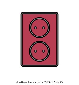 Wall socket icon on white background.