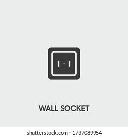 wall socket icon. wall socket vector on gray background