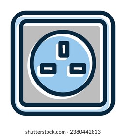 Wall Socket Vector Thick Line Filled Dark Colors Icons For Personal And Commercial Use.
