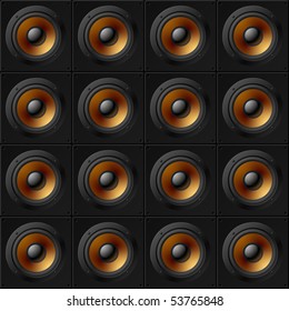 Wall of speakers. Seamless pattern. Vector.