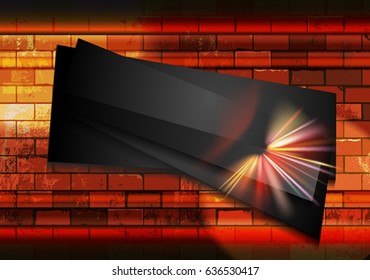 The wall, spot light by night and black banner bars