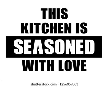 Wall sticker with slogans to kitchen love. Interior wall design vector.