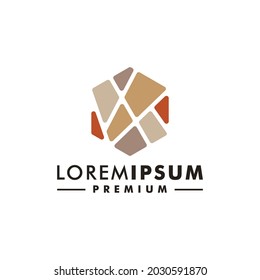 Wall stone  logo design  icon vector illustration