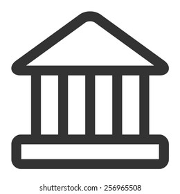 Wall Street Bank, Courthouse Or Financial Institution Line Art Vector Icon For Apps And Websites