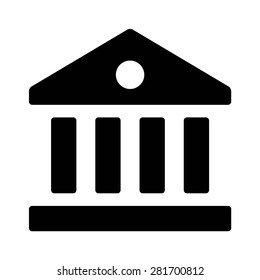 Wall Street Bank, Online Banking Or Financial Institution Flat Vector Icon For Finance Apps And Websites