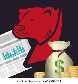 wall street bear statistics bag money