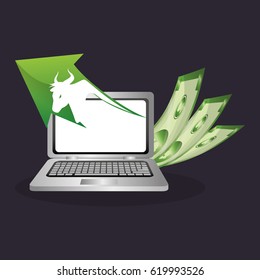 wall street bull digital money