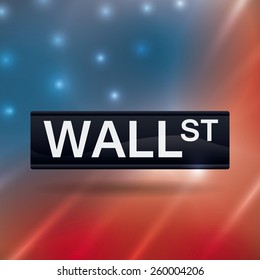 Wall street design over blur background, vector illustration.