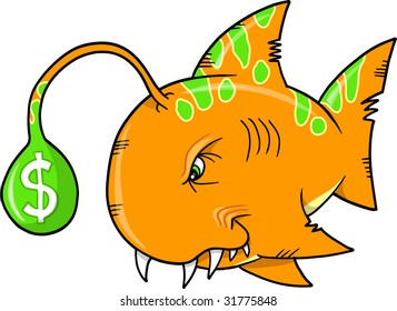 Wall Street Money fish Vector Illustration