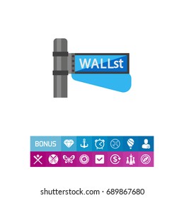 Wall street sign icon
