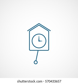 Wall Striking Clock Blue Line Icon On White Background