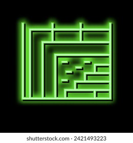 estructura de pared del vector de señal de luz de neón. ilustración de estructura de pared