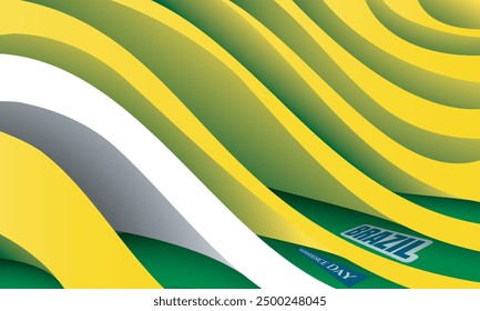 wall style background design with semi 3d with yellow and green. Good template for brazil independence day design