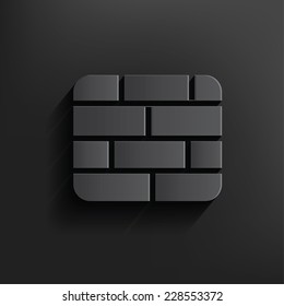 Wall symbol on dark background,clean vector
