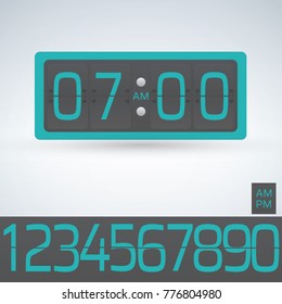 Wall or Table flip clock, number counter template, all digits ready to use.