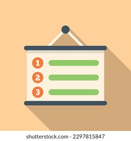 Wall task schedule icon flat vector. Event time. Agenda settings