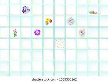 The wall tile sheet of the kitchen room,  for background, wallpaper, fabric print, cloth texture and postcard, vector, illustration