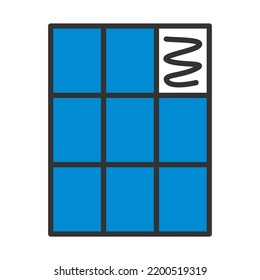 Wall Tiles Icon. Editable Bold Outline With Color Fill Design. Vector Illustration.