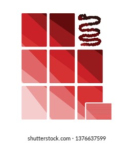 Wall tiles icon. Flat color design. Vector illustration.