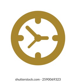 Wall time clock bold outline icon with color