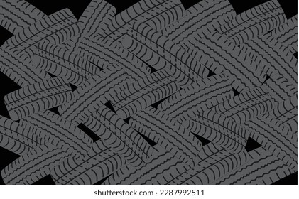 Reifen-Mauer auf schwarzem Hintergrund