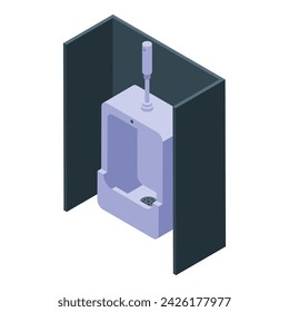 Icono de inodoro de pared vector isométrico. Wc interior. Lavabo de la habitación