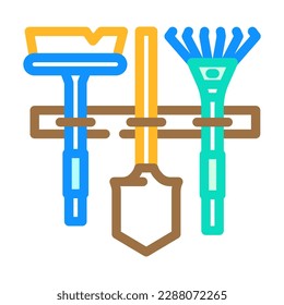 wall tool holder garage tool color icon vector. wall tool holder garage tool sign. isolated symbol illustration