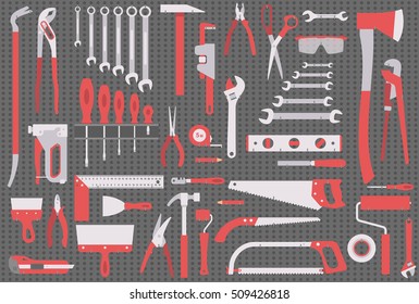 Wall with tools