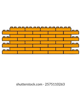 wall of toy bricks illustration hand drawn isolated vector