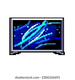 wall tv screen game pixel art retro vector. bit led blank, television display wall tv screen. old vintage illustration