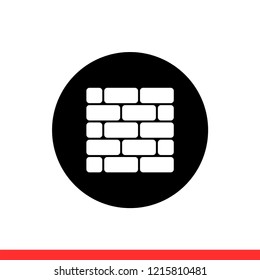 Wall vector icon, build symbol. Simple, flat design for web or mobile app