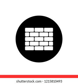Wall vector icon, build symbol. Simple, flat design for web or mobile app